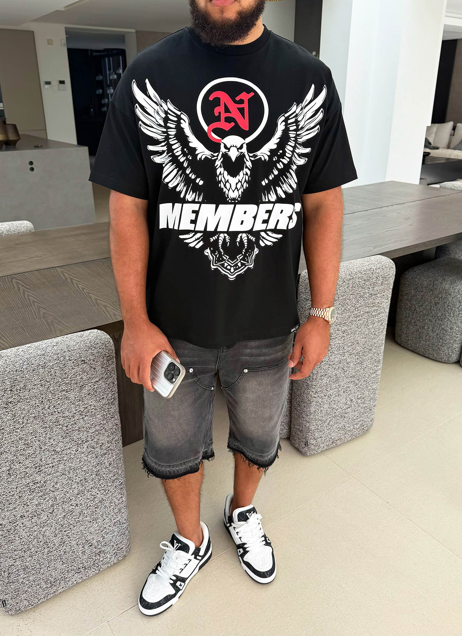 Members Eagle T-Shirt - Black