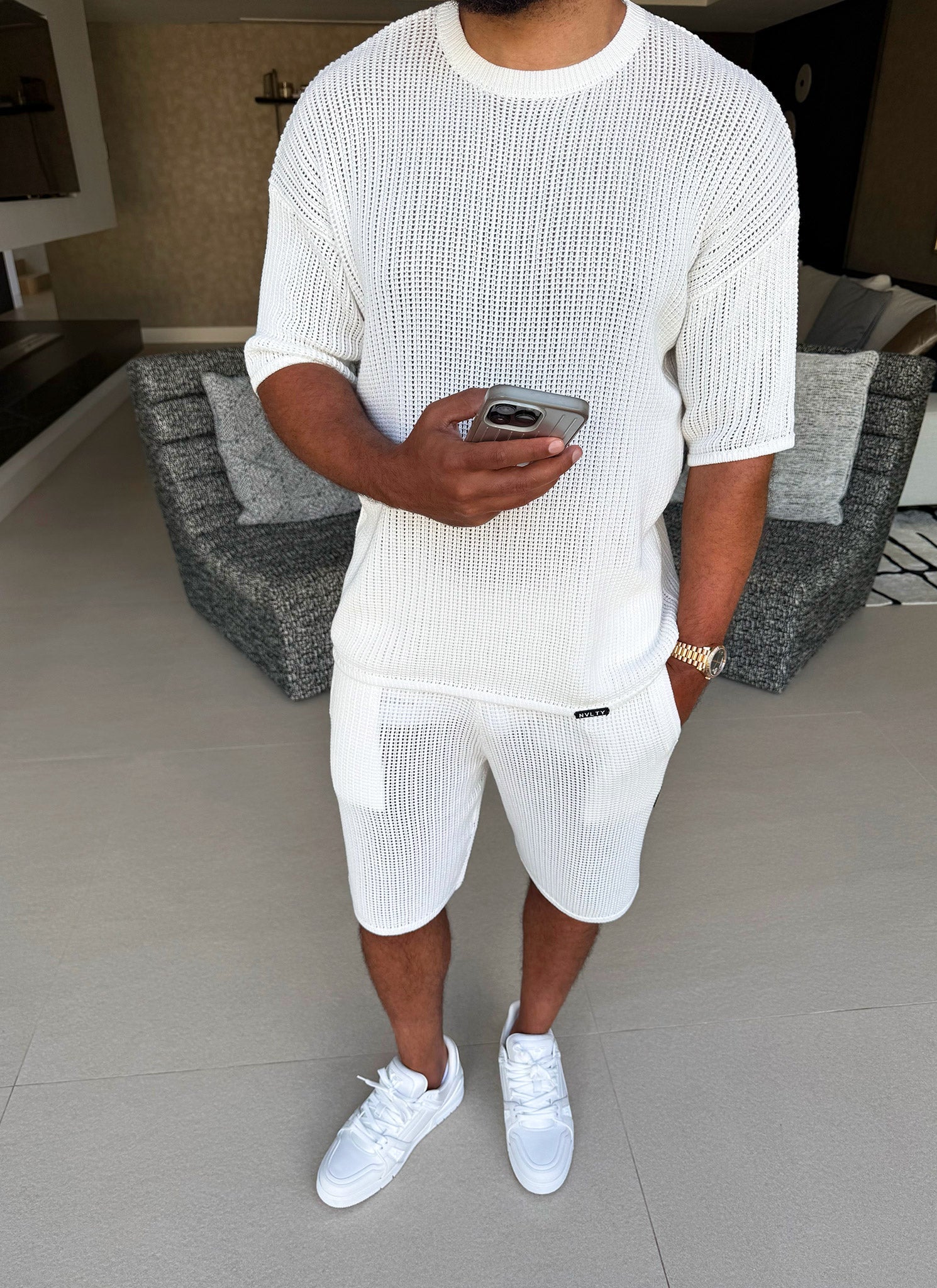 Knitted Shorts - Ivory