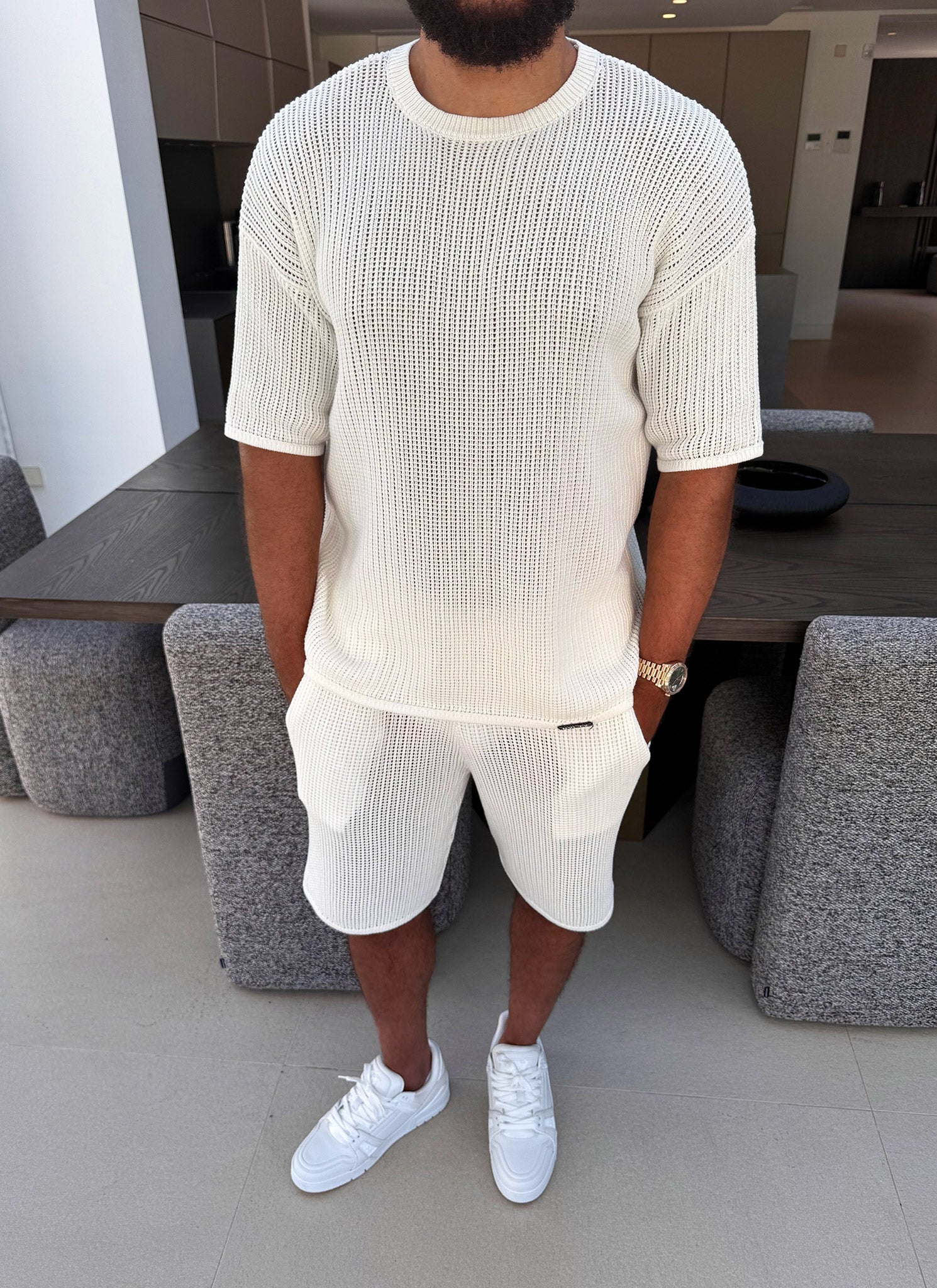 Knitted Shorts - Ivory