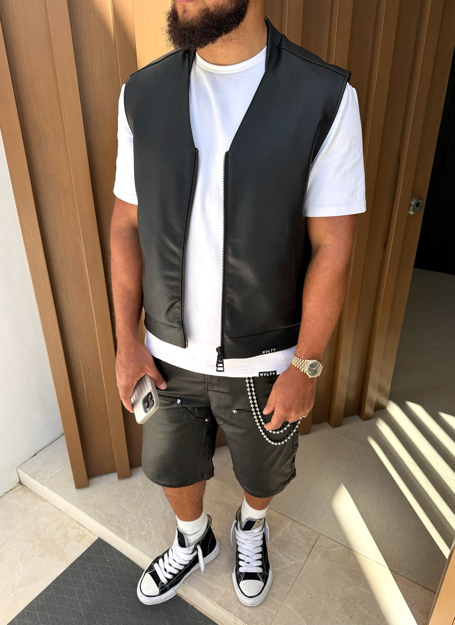 Leather Vest - Black