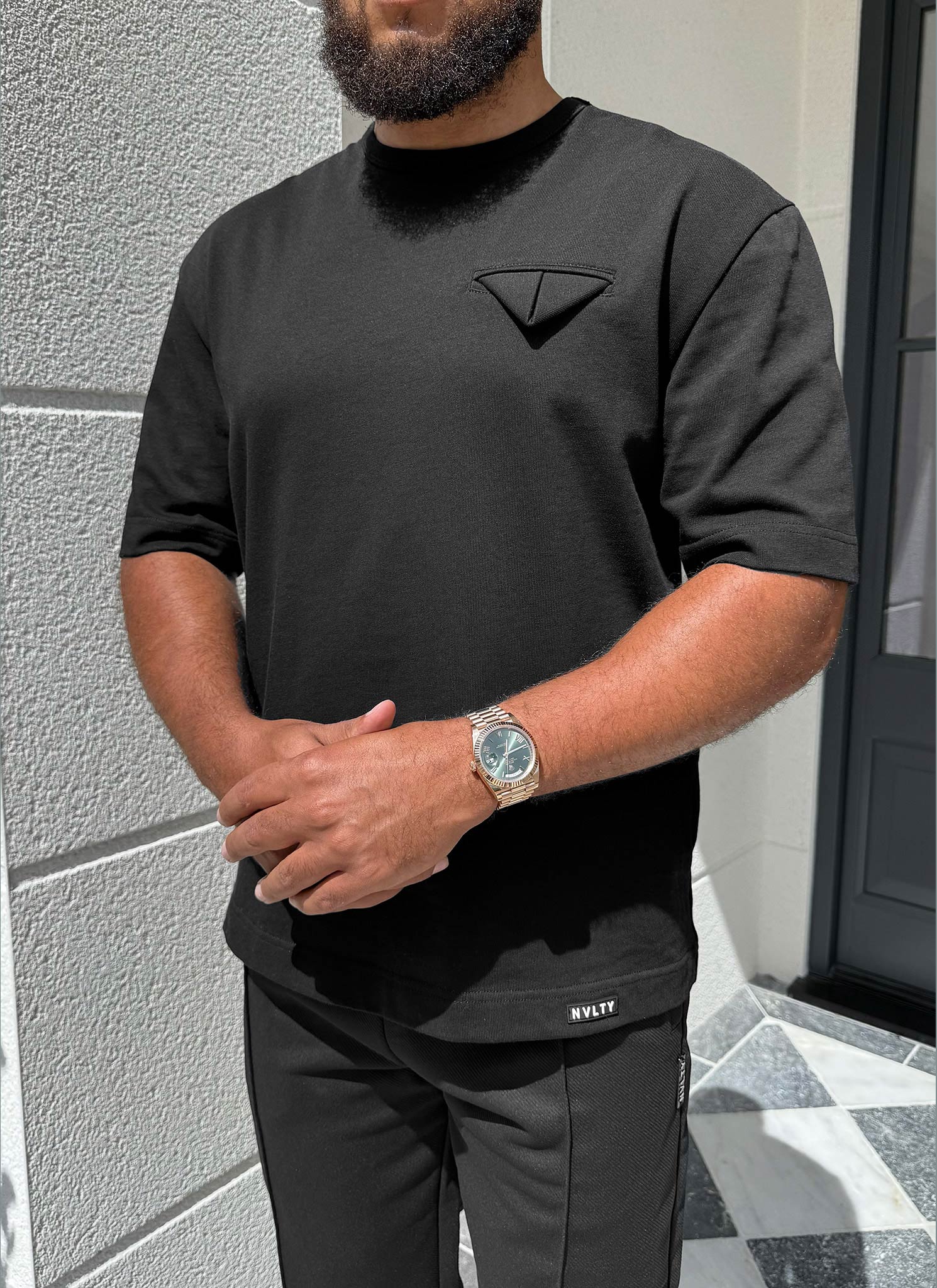 Pocket Square T-Shirt - Black