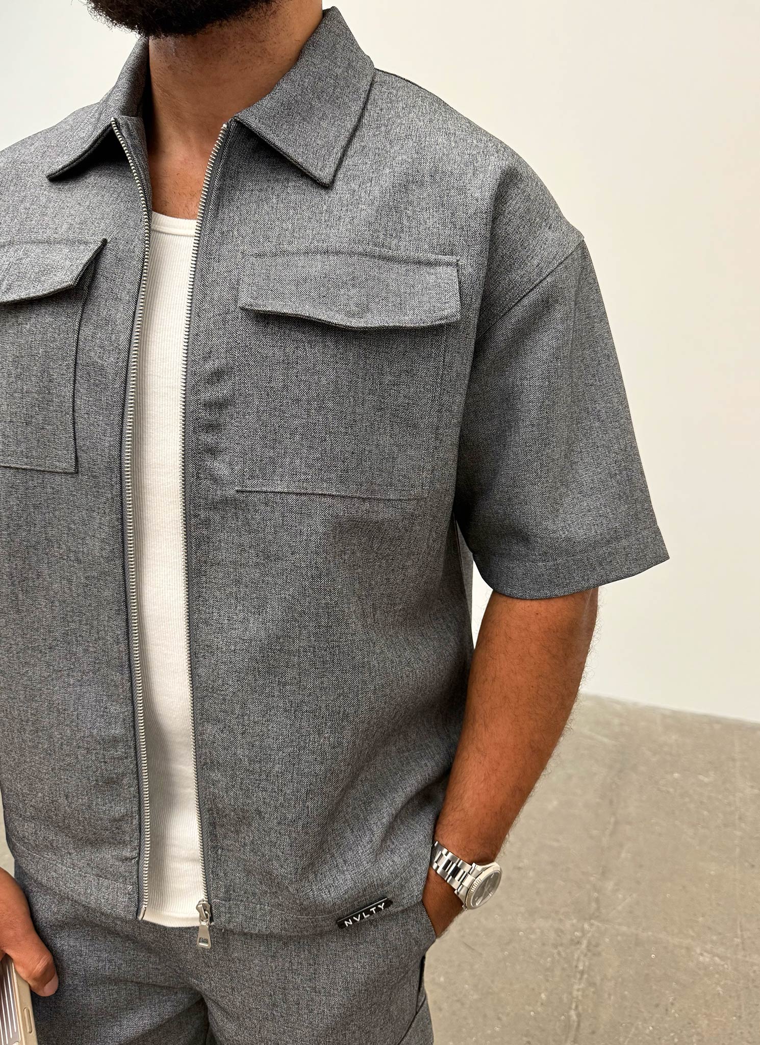 Tailored Militant Shirt - Grey