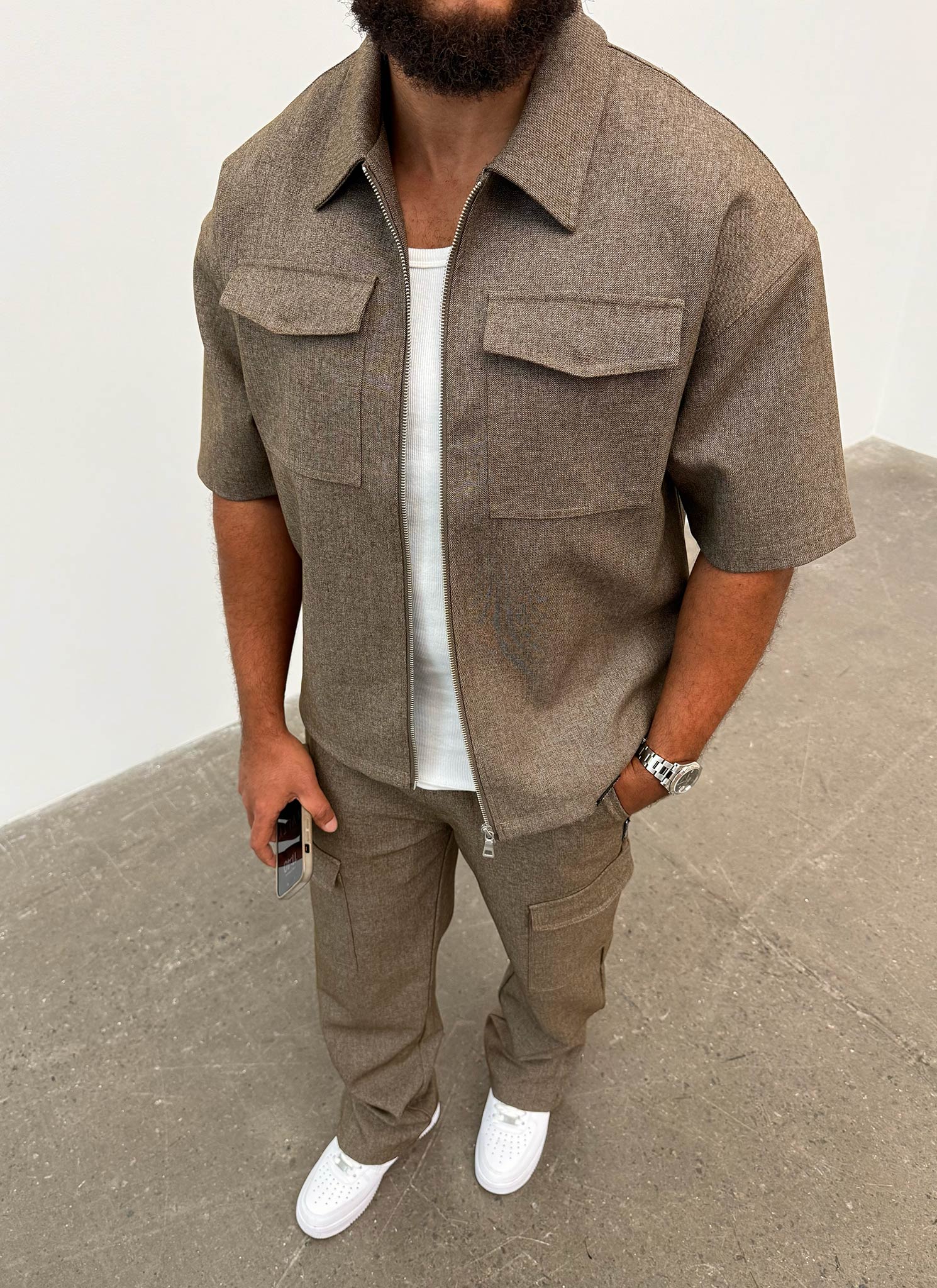 Tailored Militant Shirt - Brown