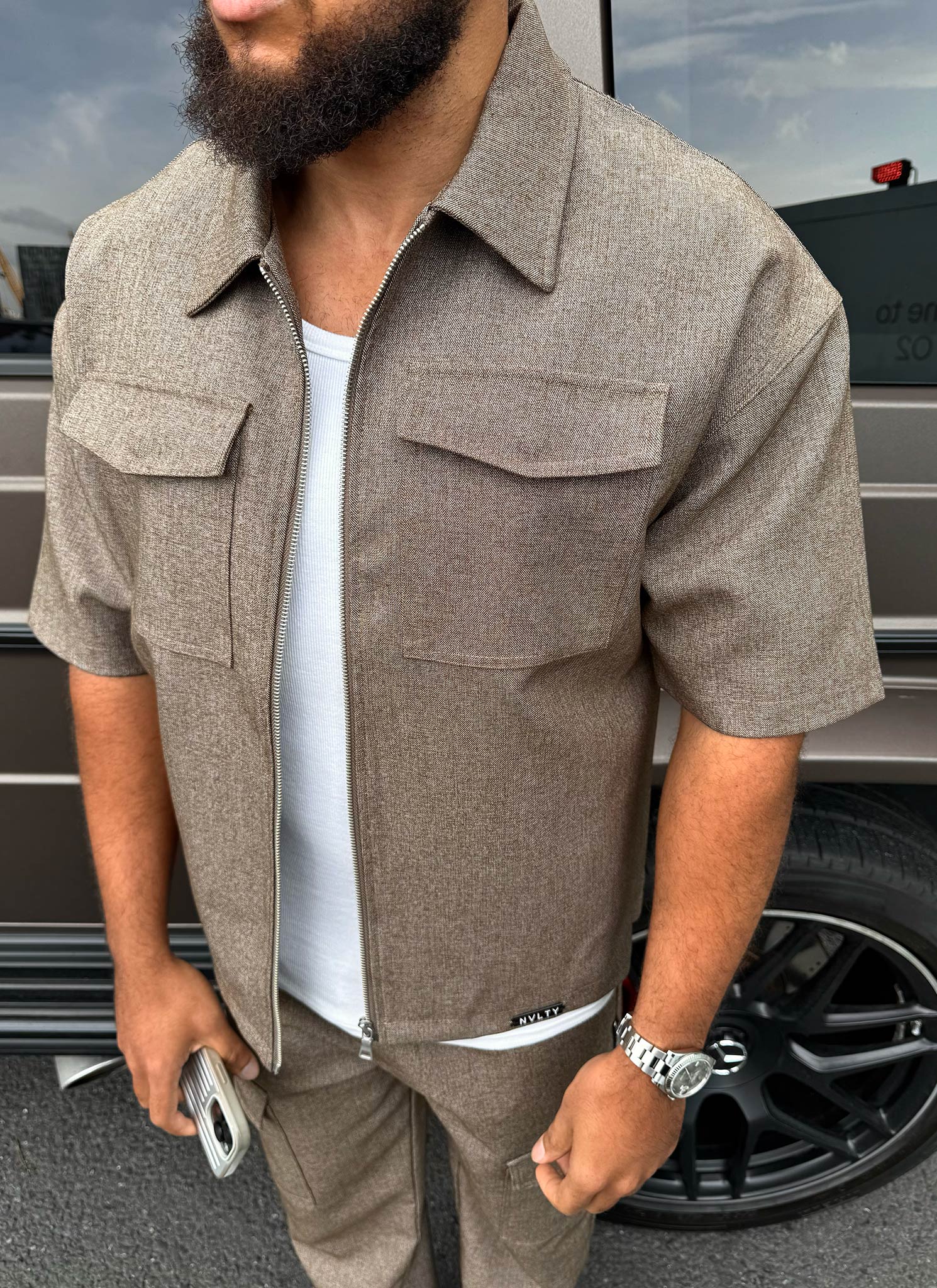 Tailored Militant Shirt - Brown