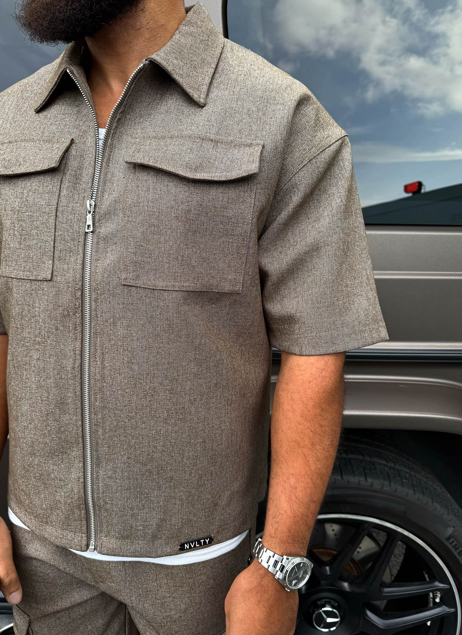 Tailored Militant Shirt - Brown