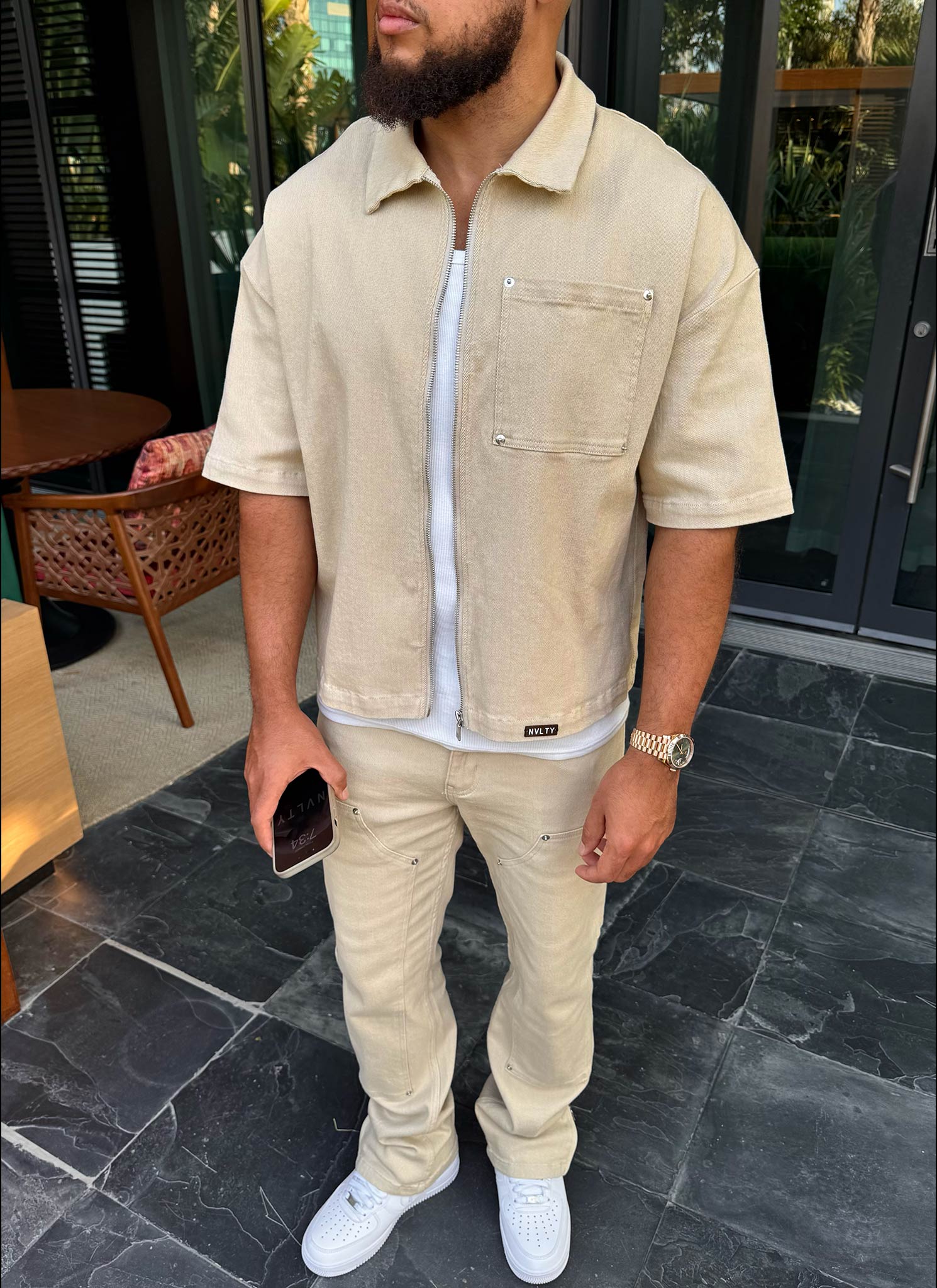 Vintage Carpenter Rivet Jeans - Stone