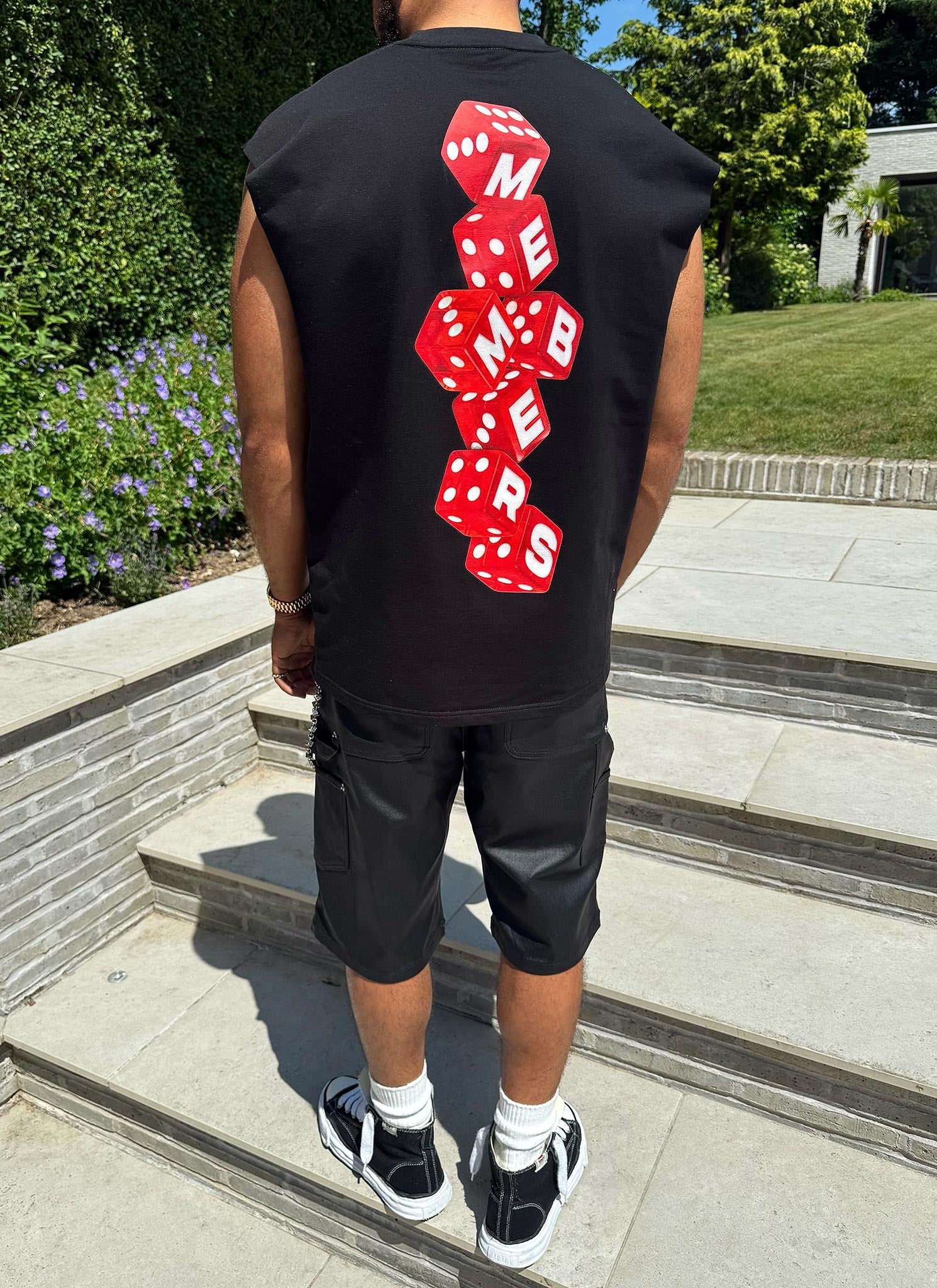 Members Dice Sleeveless T-Shirt - Black