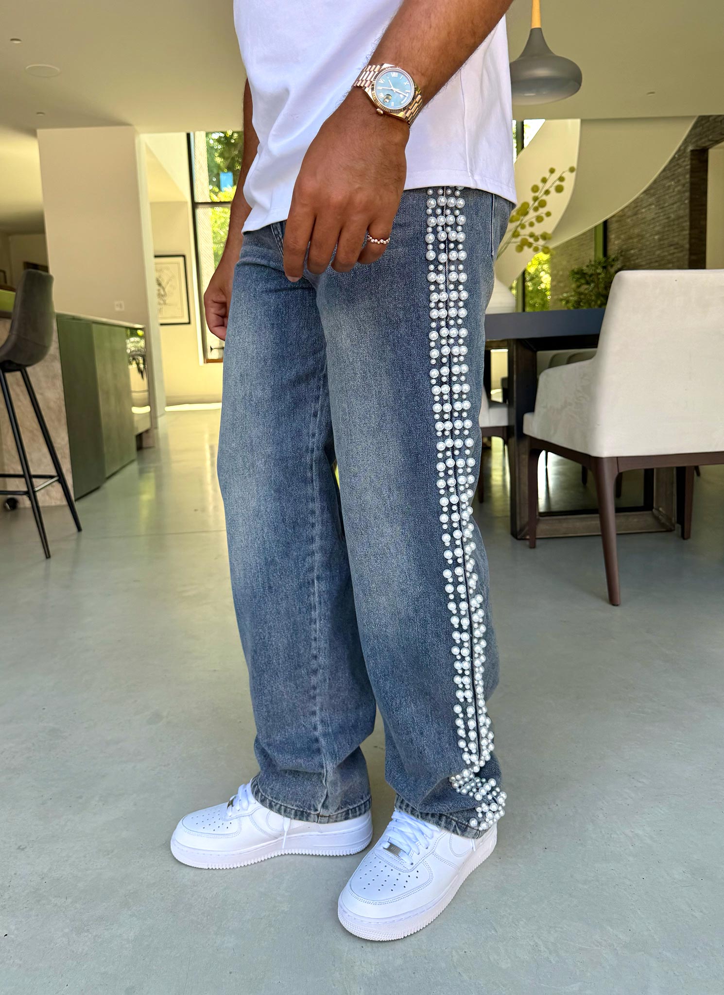 Vintage Pearl Jeans - Blue