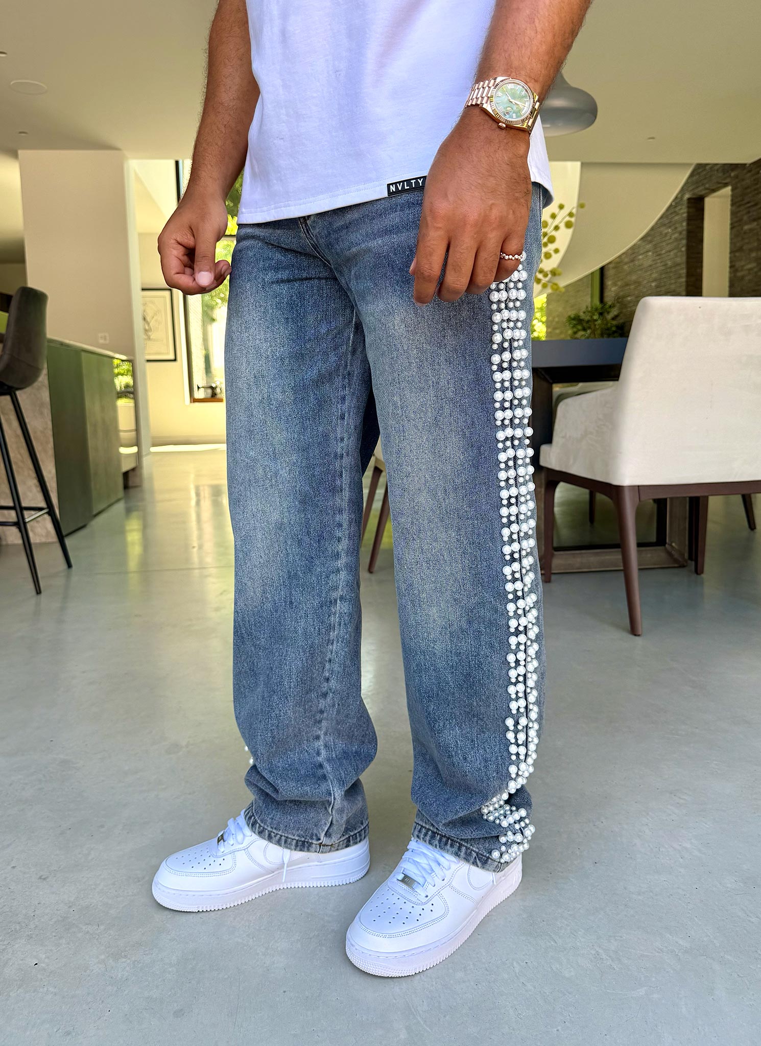 Vintage Pearl Jeans - Blue