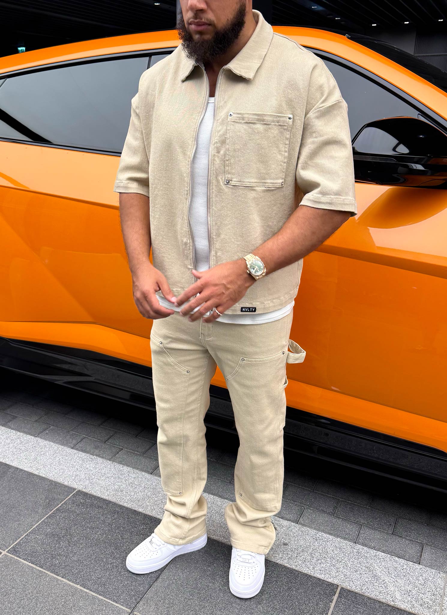 Vintage Rivet Denim Shirt - Stone