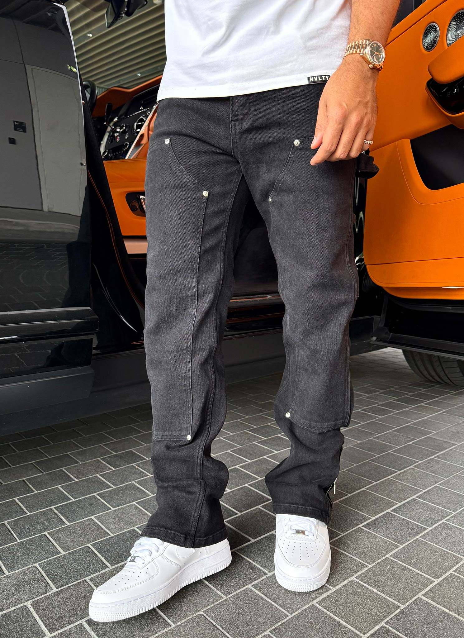 Vintage Carpenter Rivet Jeans - Black