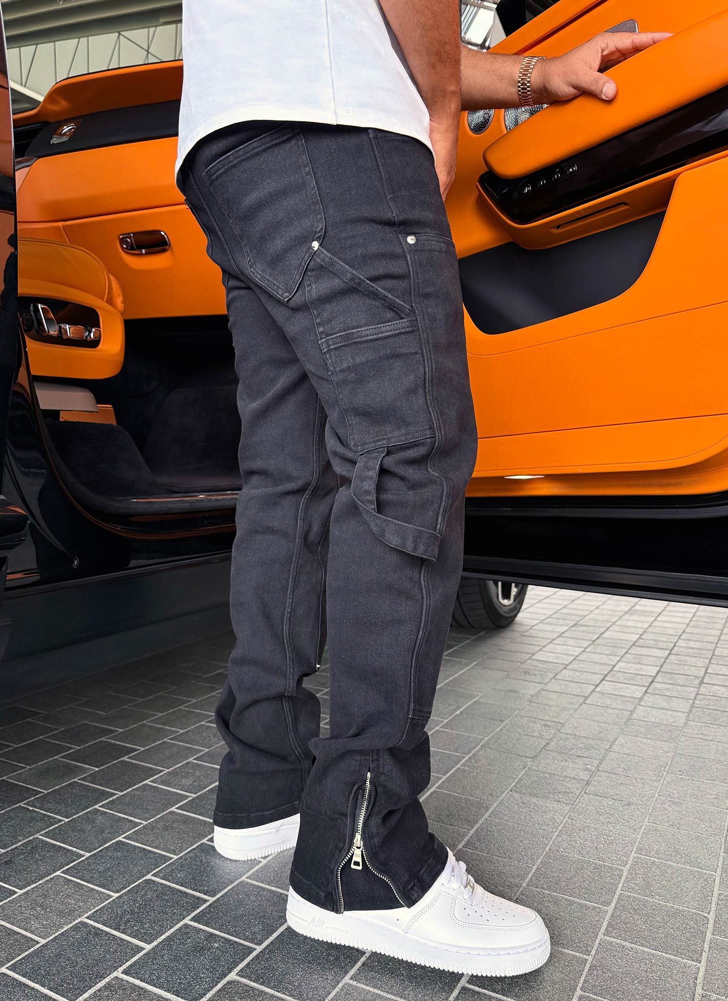 Vintage Carpenter Rivet Jeans - Black