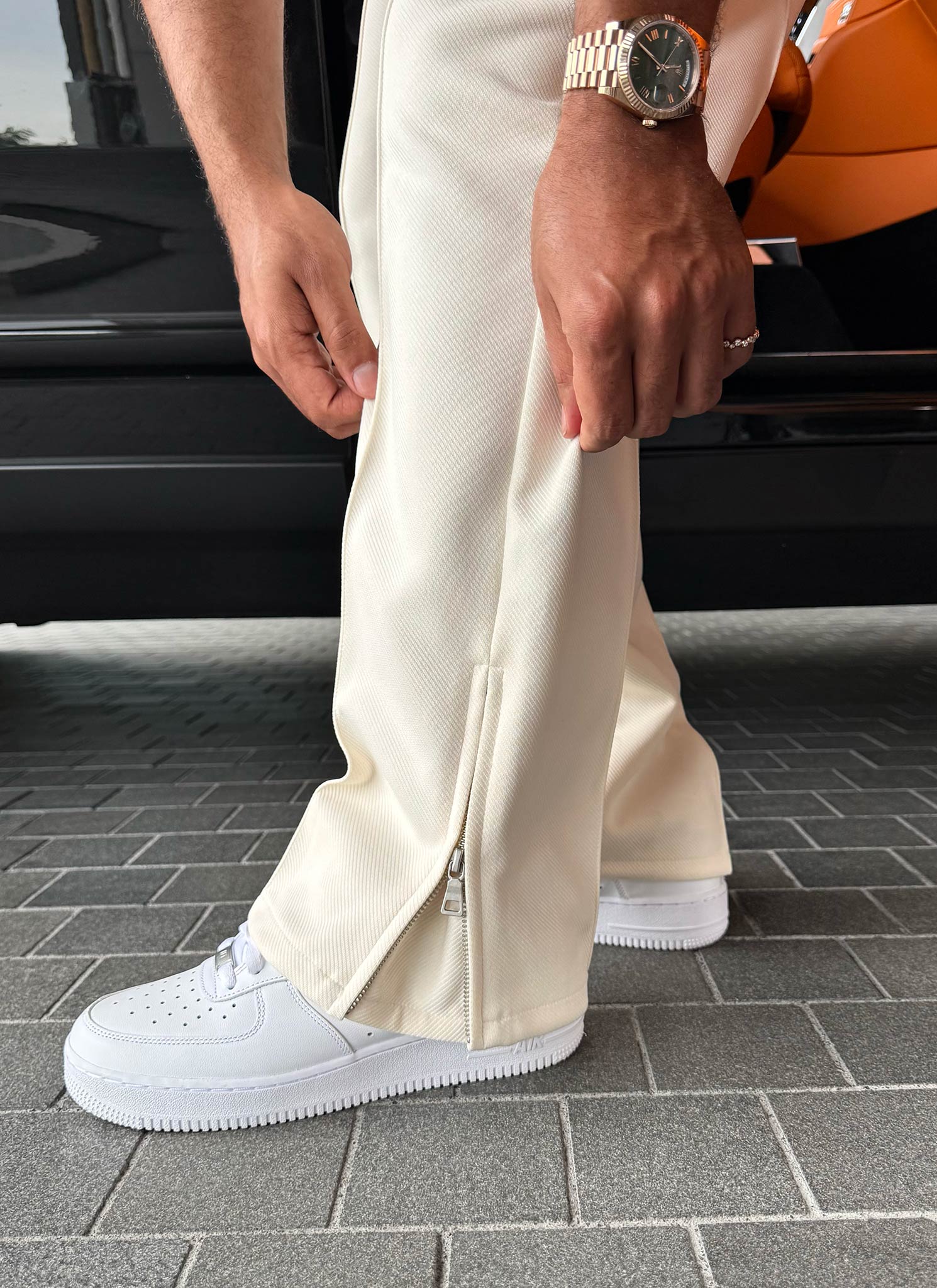 Twill Pleat Pants - Ivory