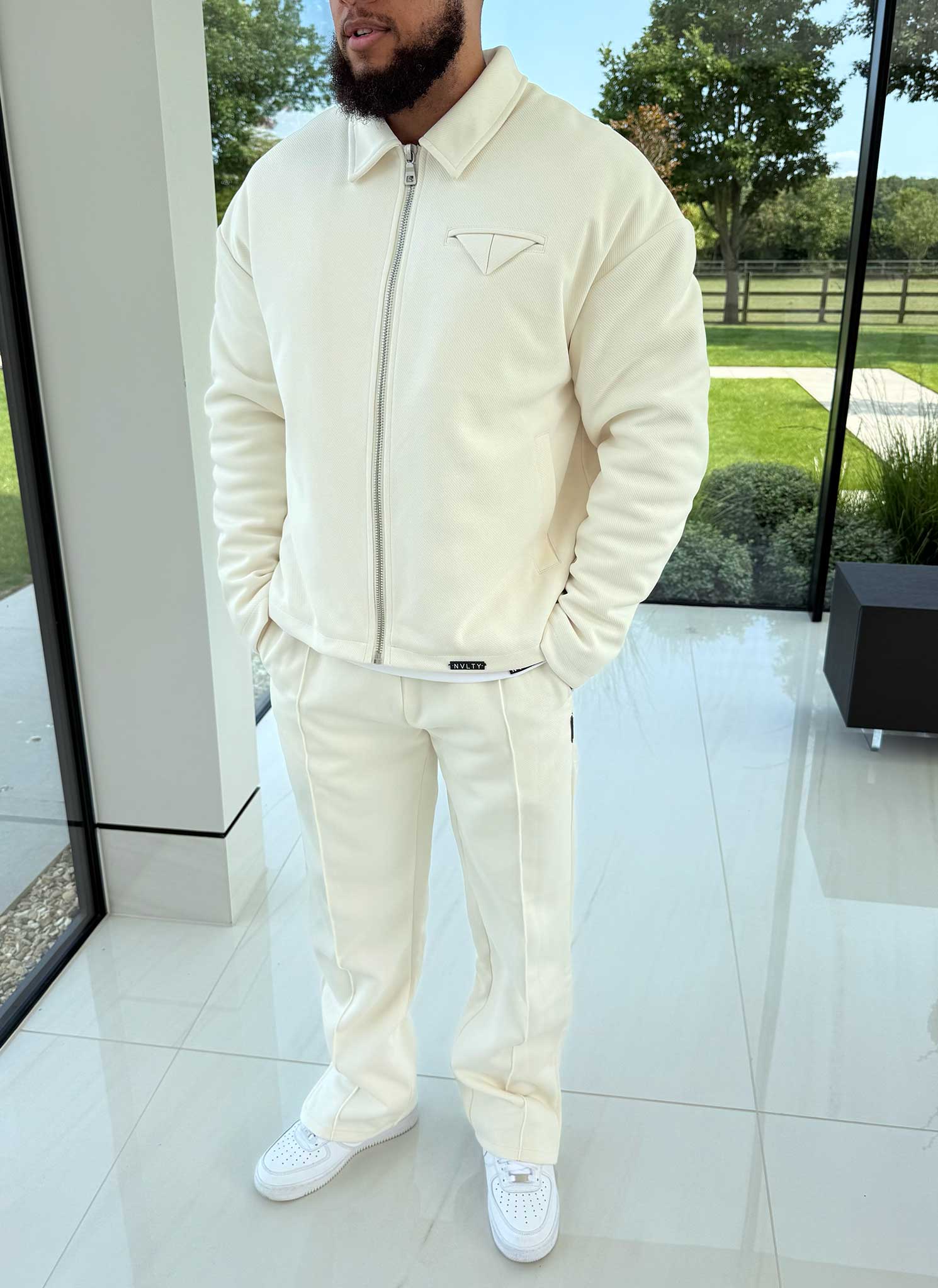 Twill Pocket Square Jacket - Ivory