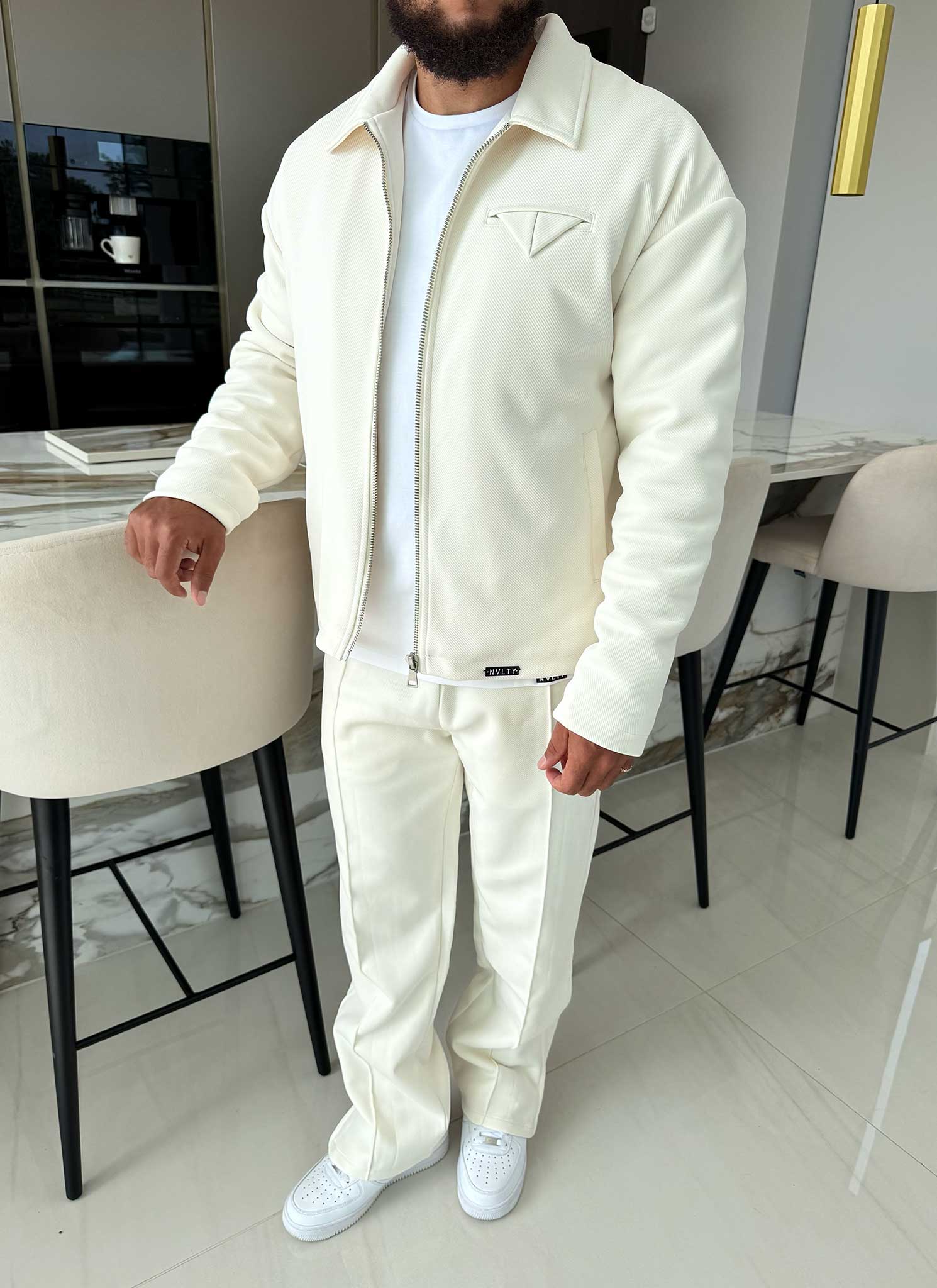 Twill Pocket Square Jacket - Ivory