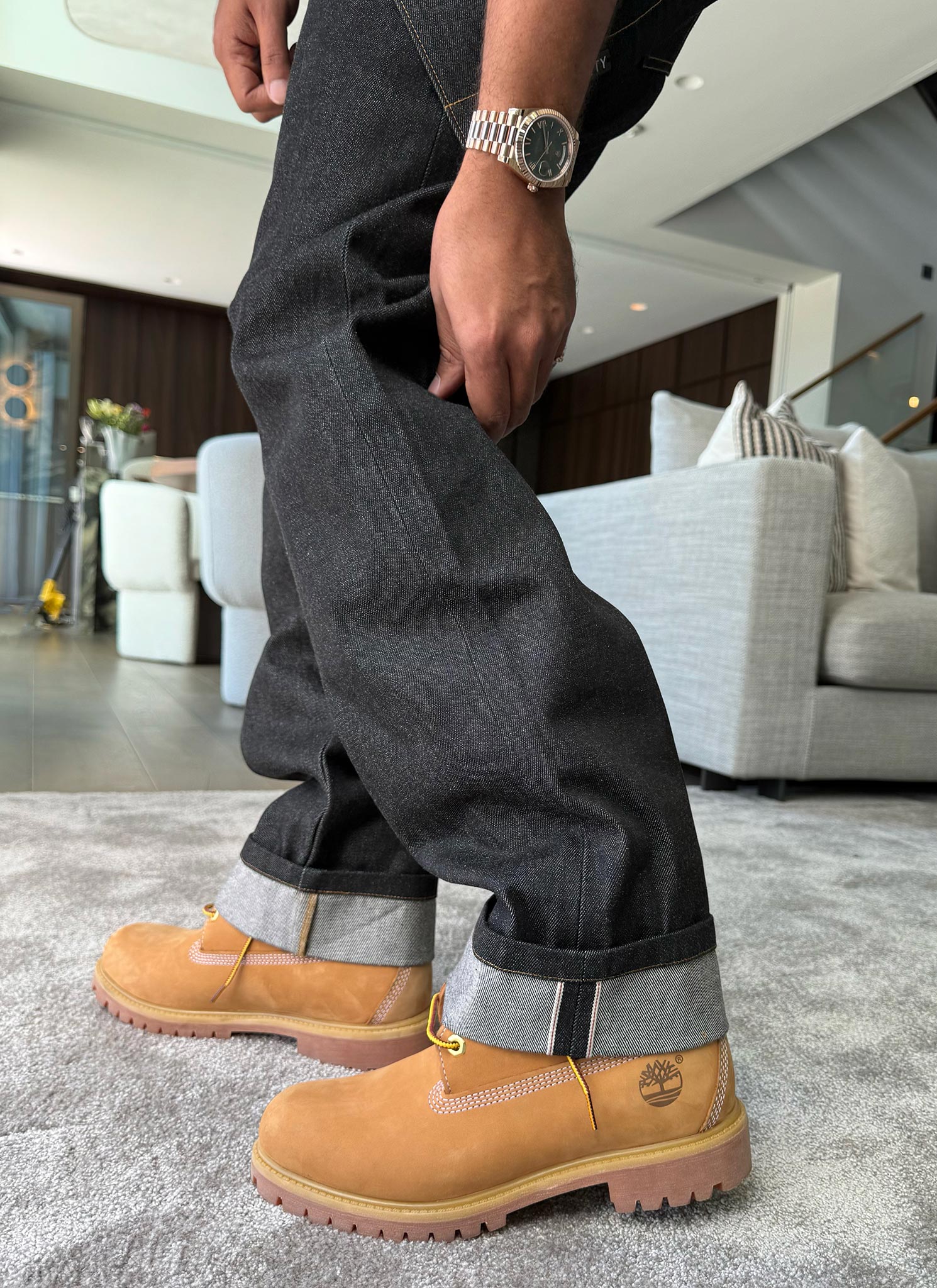 Structured Selvedge Jeans - Black