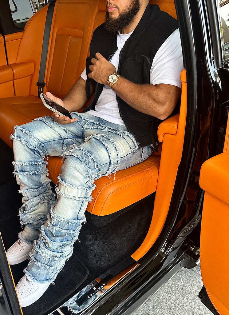 Geripptes Harness mit mehreren Taschen - Schwarz