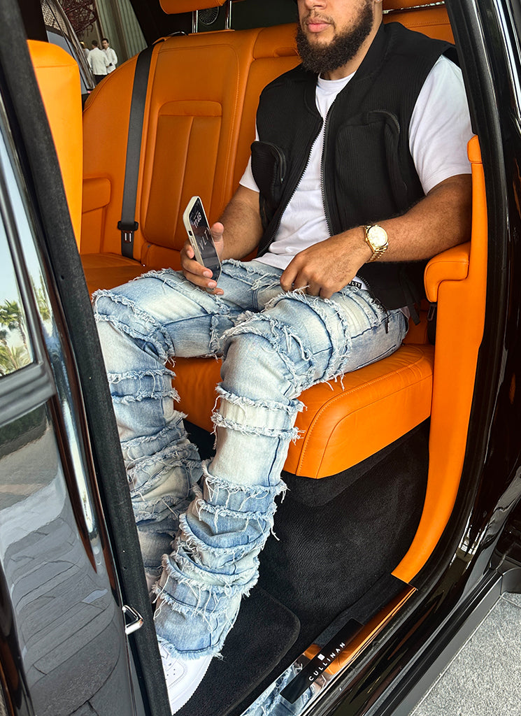 Geripptes Harness mit mehreren Taschen - Schwarz