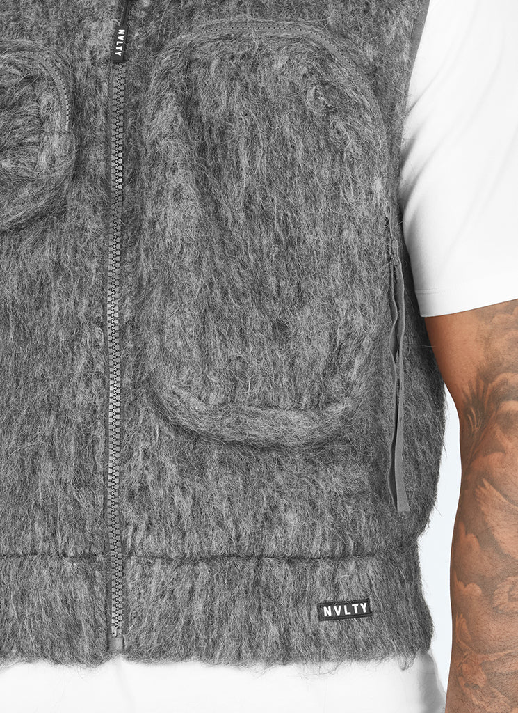 Mohair-Geschirr mit mehreren Taschen - Grau