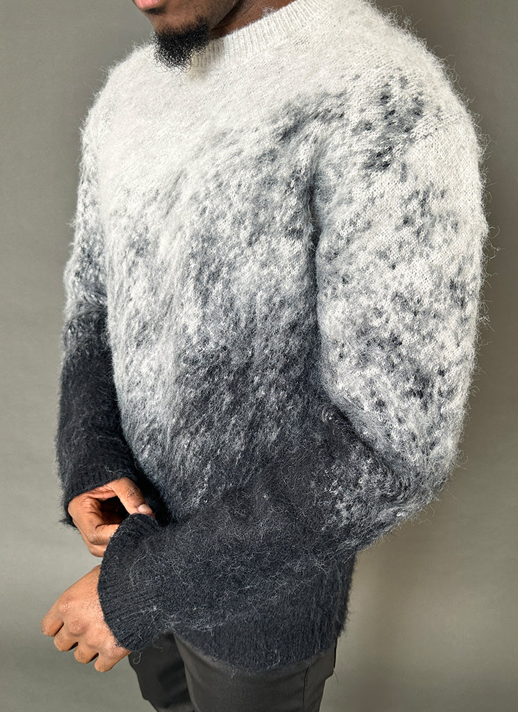 Mohair-Pullover mit Farbverlauf - Schwarz