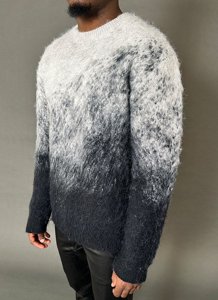 Mohair-Pullover mit Farbverlauf - Schwarz