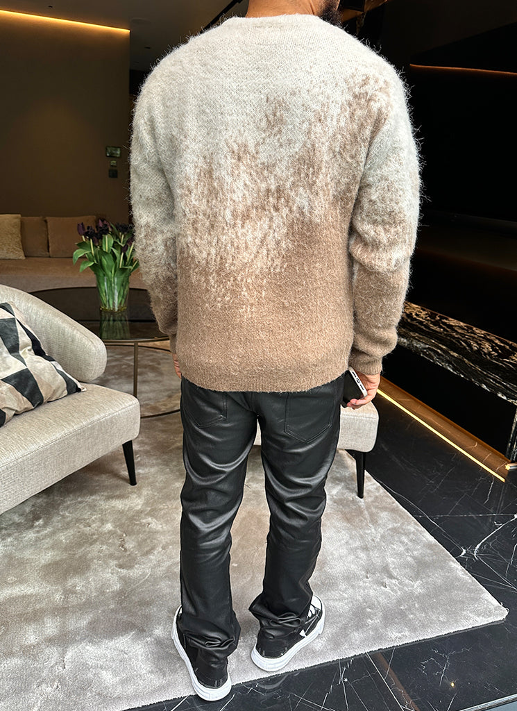 Mohair-Pullover mit Farbverlauf - Stein