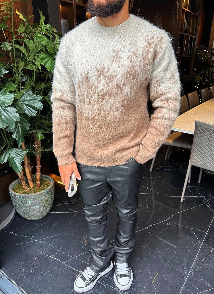Mohair-Pullover mit Farbverlauf - Stein