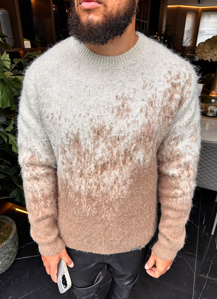 Mohair-Pullover mit Farbverlauf - Stein