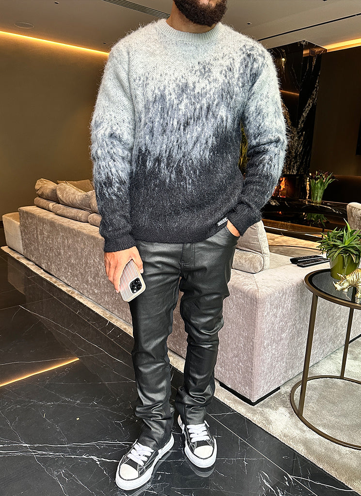 Mohair-Pullover mit Farbverlauf - Schwarz