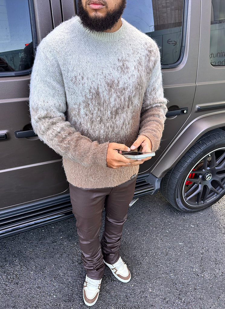 Mohair-Pullover mit Farbverlauf - Stein