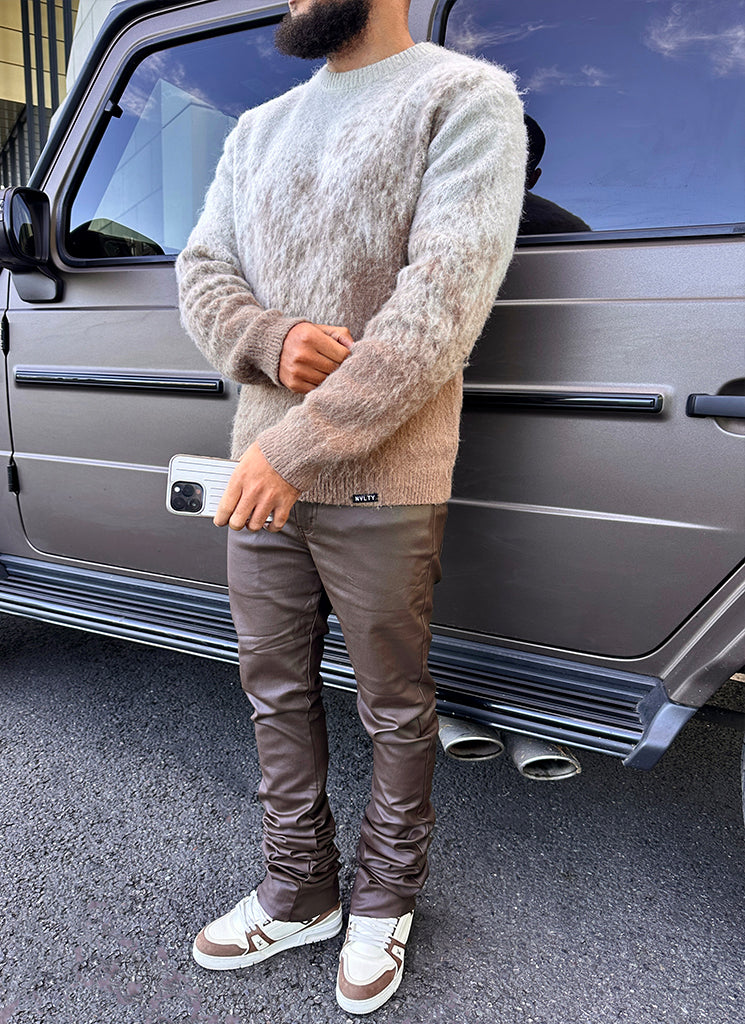 Mohair-Pullover mit Farbverlauf - Stein