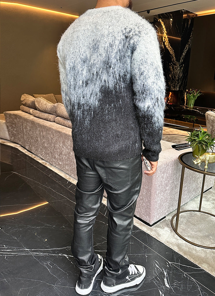 Mohair-Pullover mit Farbverlauf - Schwarz