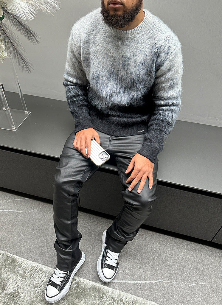 Mohair-Pullover mit Farbverlauf - Schwarz