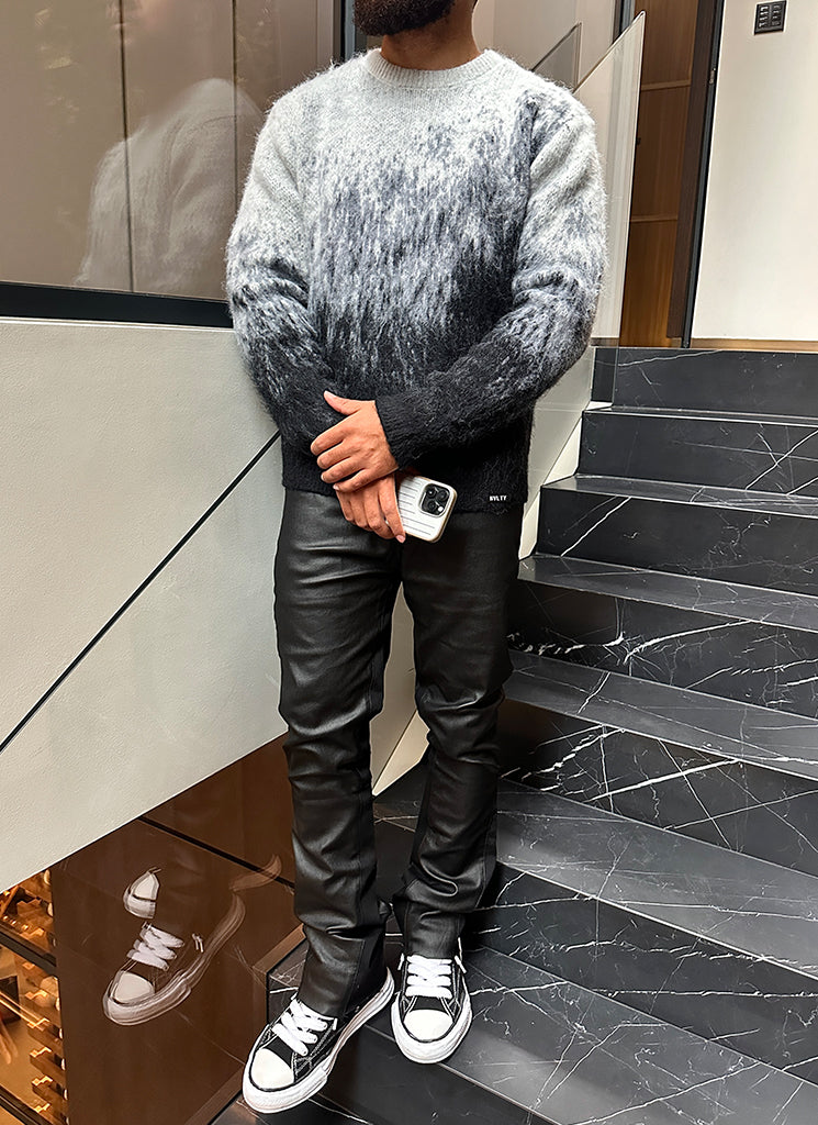 Mohair-Pullover mit Farbverlauf - Schwarz