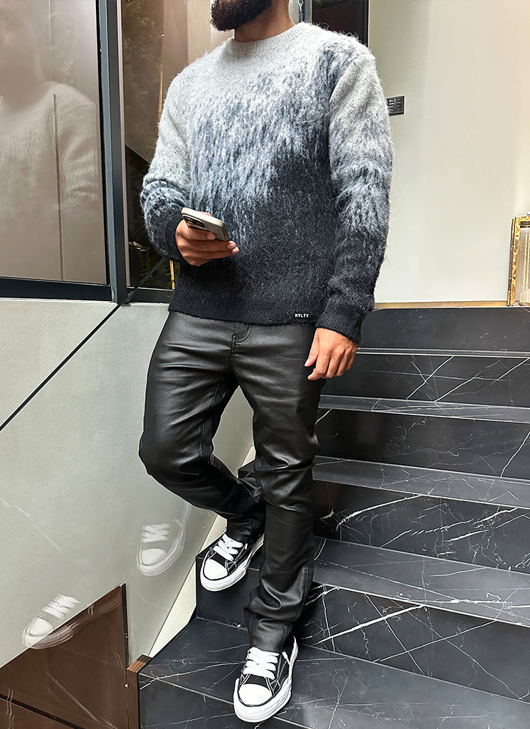 Mohair-Pullover mit Farbverlauf - Schwarz