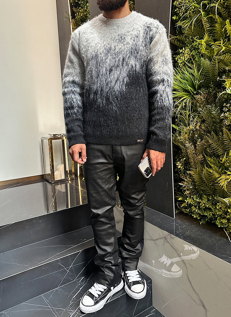 Mohair-Pullover mit Farbverlauf - Schwarz