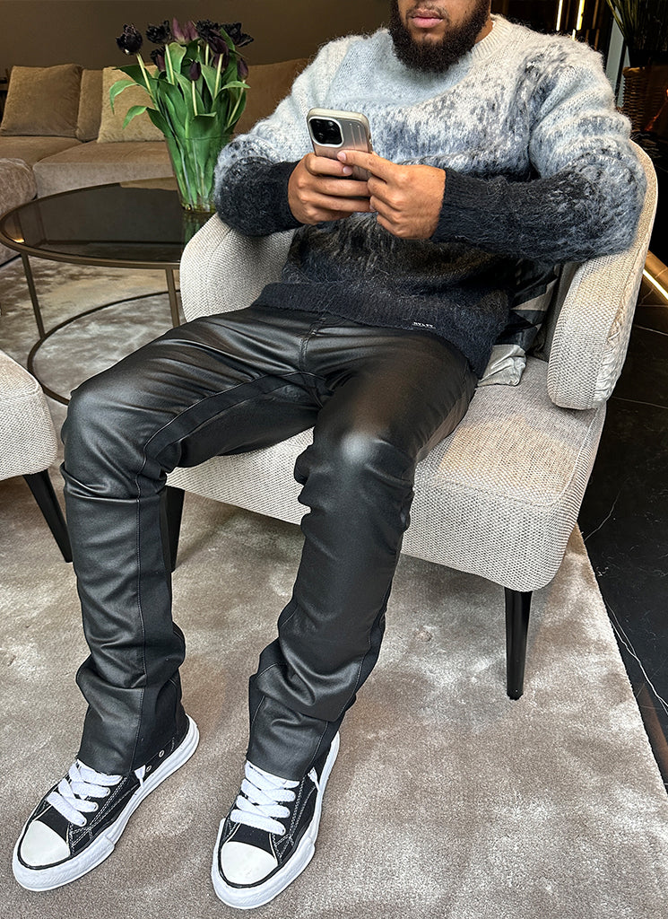 Mohair-Pullover mit Farbverlauf - Schwarz