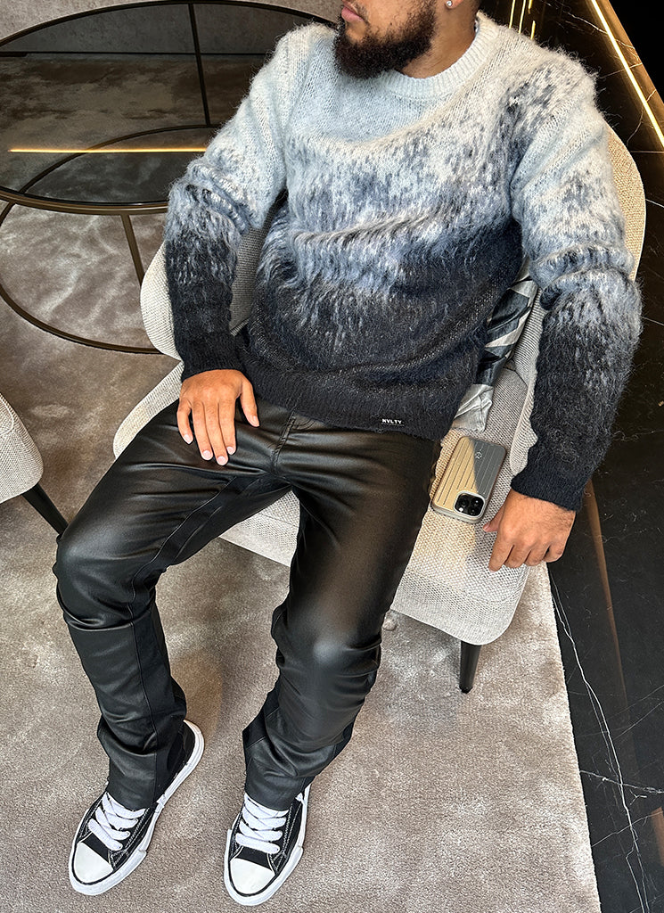 Mohair-Pullover mit Farbverlauf - Schwarz