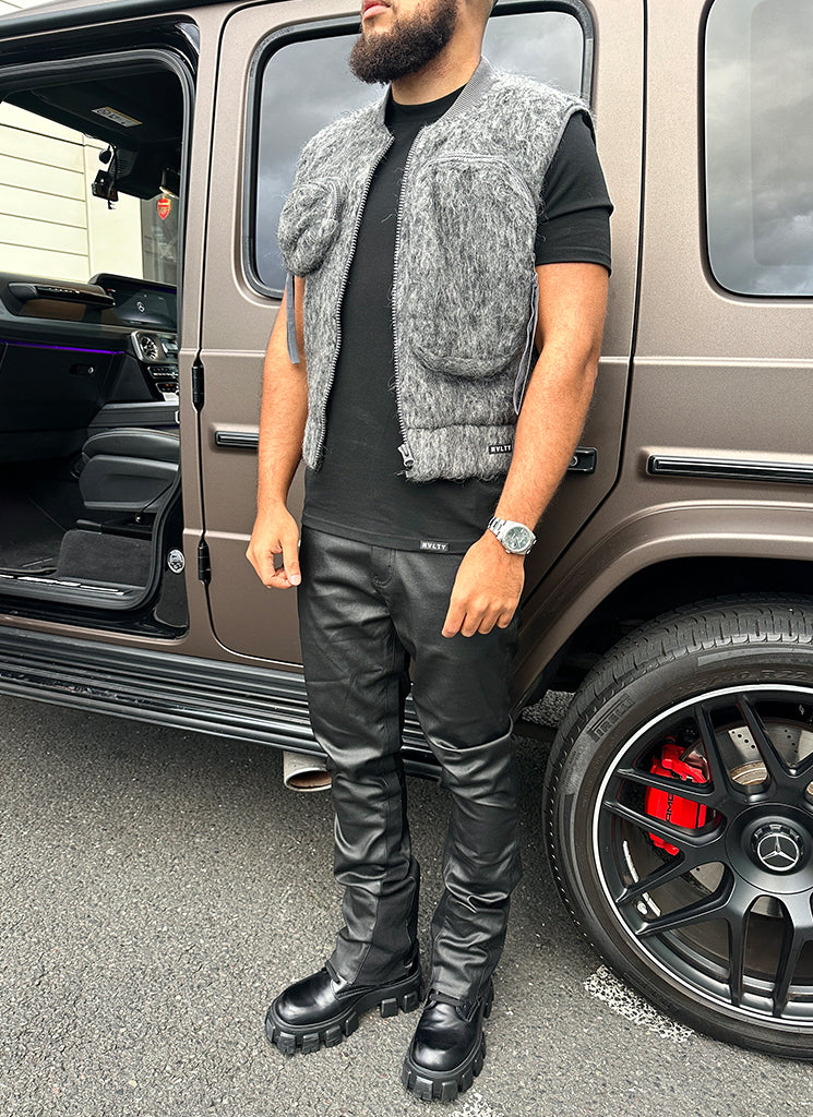 Mohair-Geschirr mit mehreren Taschen - Grau