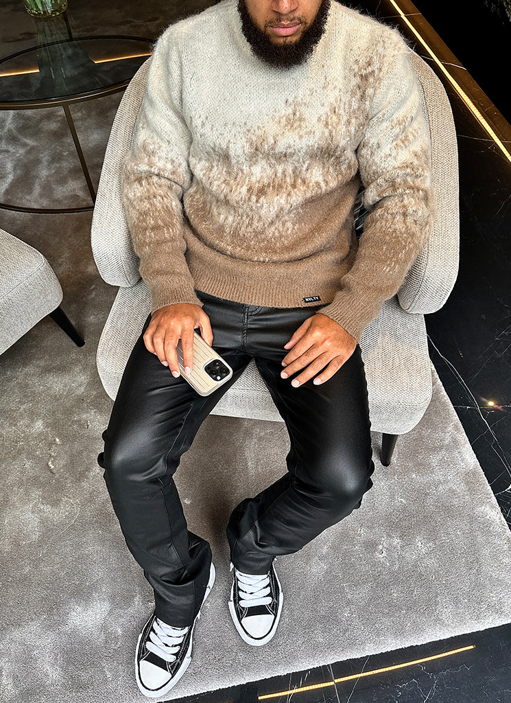 Mohair-Pullover mit Farbverlauf - Stein