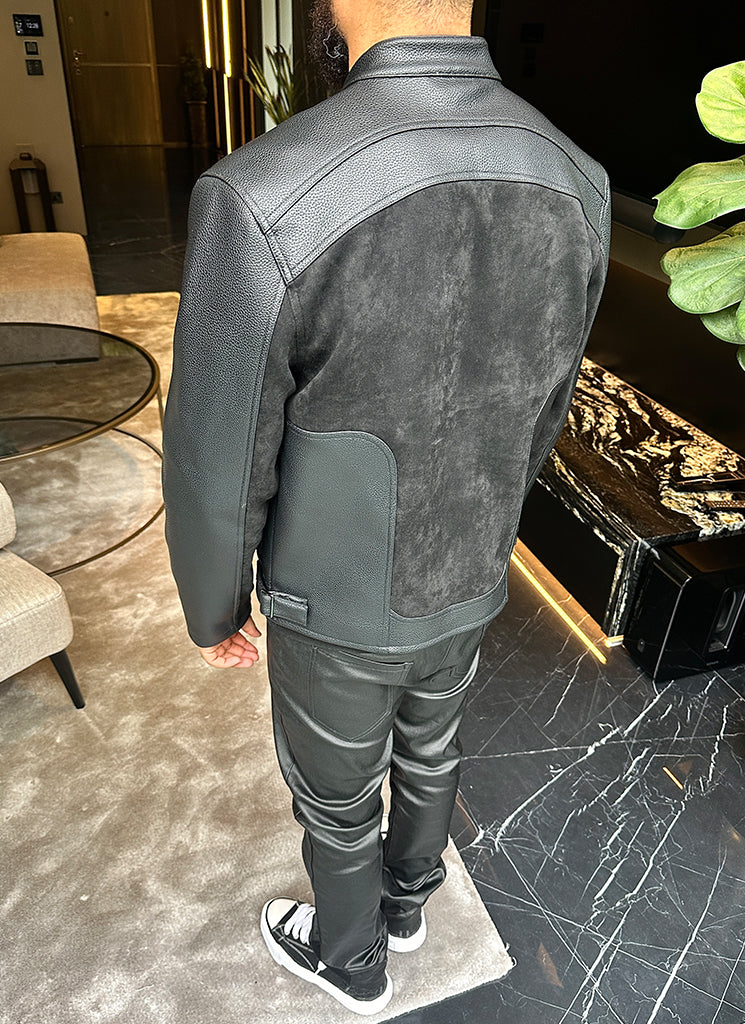 Moto-Bikerjacke - Schwarz