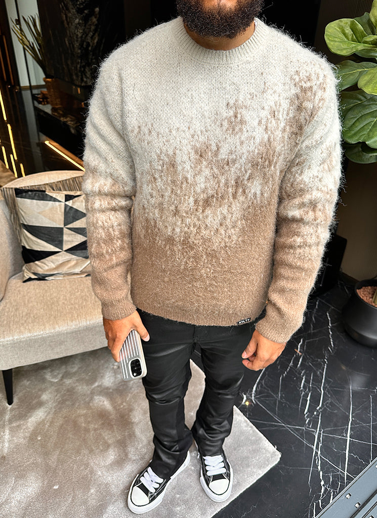 Mohair-Pullover mit Farbverlauf - Stein
