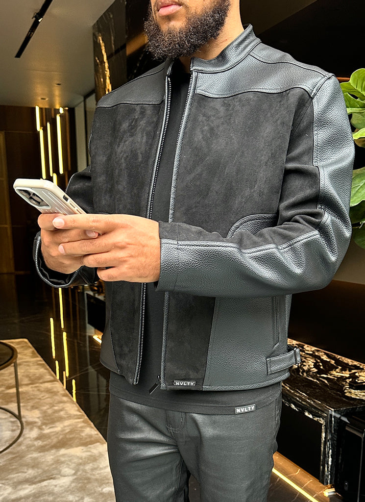 Moto-Bikerjacke - Schwarz