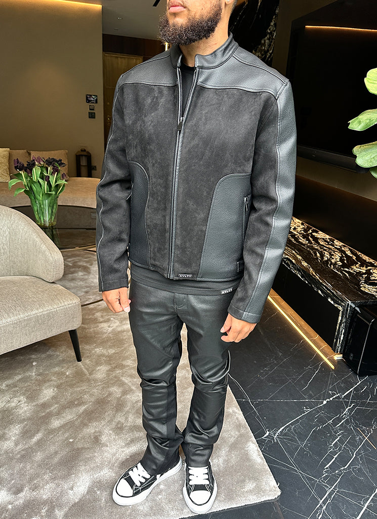 Moto-Bikerjacke - Schwarz