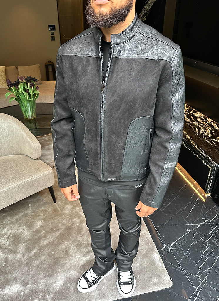 Moto-Bikerjacke - Schwarz