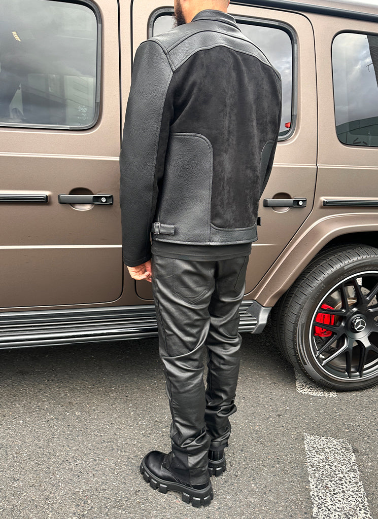 Moto-Bikerjacke - Schwarz