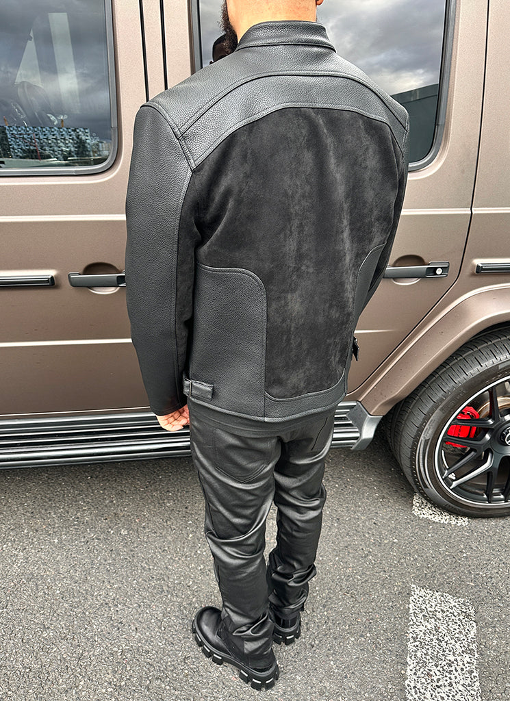 Moto-Bikerjacke - Schwarz