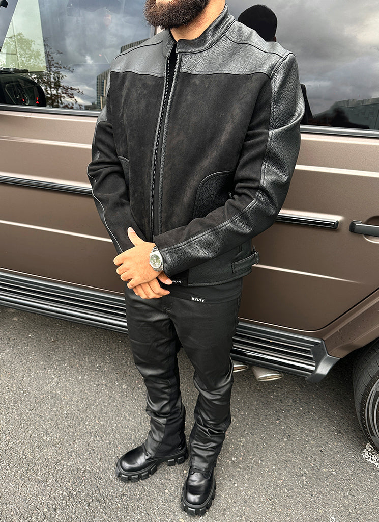 Moto-Bikerjacke - Schwarz