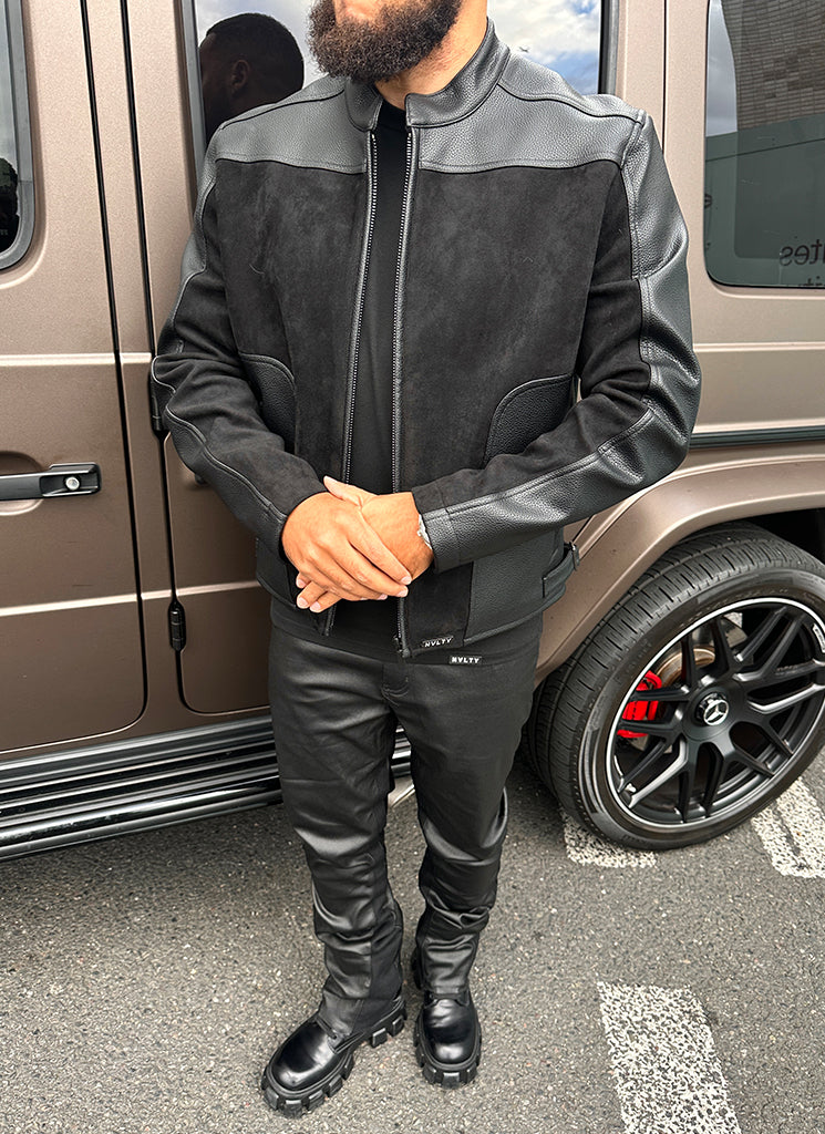 Moto-Bikerjacke - Schwarz