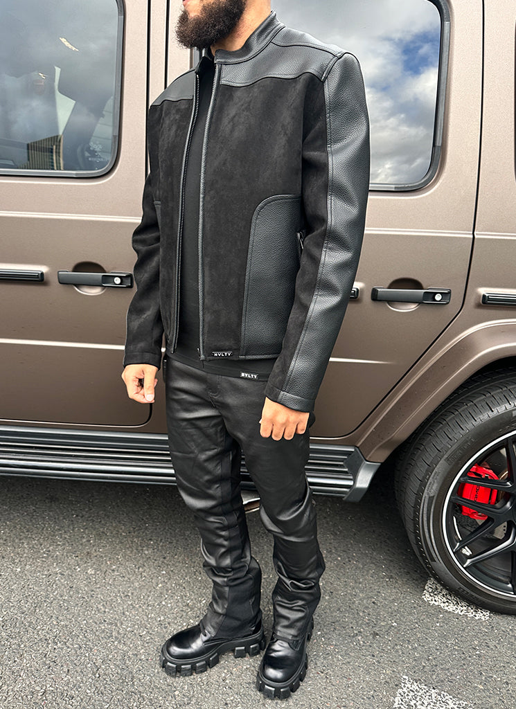 Moto-Bikerjacke - Schwarz